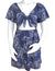 Island Discovery Short Summer Dress 2-Way Semi-Backless w/ Sleeves Navy RJC