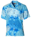 Island Reef Aloha Rayon Shirt Turquoise Hilo Hattie