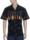 Island Ukulele Chest Border Hawaiian Shirt Black KY