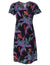 Jungle Bird Parrots A-Line Dress with Cap Sleeves Black Paradise Found