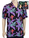 Jungle Bird Parrots Black Shirt Magnum PI Black Paradise Found