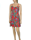 Jungle Bird Parrots Spaghetti Straps Red Hawaiian Dress