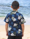 Ka Pua Boy's Aloha Shirt Navy Pacific Legend