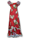 Ka Pua Long Muumuu Hawaiian Dress Red Red Pacific Legends