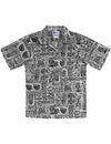 Kalaka Tribal Tapa Boys Shirt Charcoal RJC