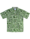 Kalaka Tribal Tapa Boys Shirt Green RJC