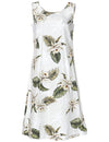 Knee Length Orchids Makani Hawaiian Dress White KY