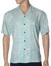 Kohala Forest Rayon Hawaiian Shirt Aqua KY