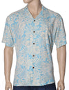 Kohala Forest Rayon Hawaiian Shirt Blue KY