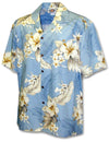 Lanai Hibiscus Hawaiian Shirt Light Blue Pacific Legend