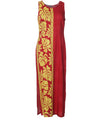 Long Maxi Dress Prince Kuhio Red-Gold Red Hilo Hattie