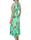 Long Hawaiian Dress Ceres Green Tie-Back Green Two Palms