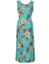 Long Hawaiian Dress Ceres Green Tie-Back