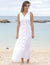 White Long Maxi Hawaiian Dress Bamboo White Paradise Found