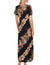 Pineapple Panel Long Maxi Dress with Sleeves Black Hilo Hattie