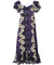 Long Muumuu Dress Royal Hibiscus with Sleeves Purple Hilo Hattie