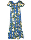 Long Muumuu Hawaiian Dress Kalea Blue KY