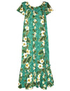 Long Muumuu Hawaiian Dress Kalea Green KY