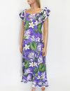 Long Muumuu Hawaiian Dress Palolo Valley Purple Purple Pacific Legends