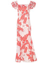 Long Ruffle Muumuu Dress Lanai Adventure Coral Two Palms