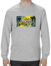 Long Sleeves Tee Tropical Paradise Hawaii Ash