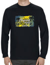 Long Sleeves Tee Tropical Paradise Hawaii Black