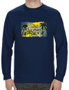 Long Sleeves Tee Tropical Paradise Hawaii Navy