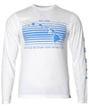 Long Sleeves Tee Stripe HI Map Dri-Fit White LiAloha