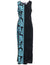 Long Maxi Dress Side Design Prince Kuhio Sleeveless Black-Blue Light Blue Hilo Hattie