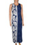 Prince Kuhio Maxi Long Sleeveless Dress Side Design Navy Hilo Hattie