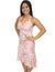 Malana Orchids Midi Length Halter Hawaiian Dress Coral Two Palms