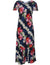 Plumeria Orchid Panel Maxi Hawaiian Dress Cap Sleeves