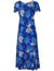 Maxi Hawaiian Dress Cap Sleeves Midnight Orchid Blue Two Palms