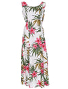 Maxi Hawaiian Dress Plumeria Rain White Royal Creations