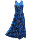 Maxi Long Cocktail Hawaiian Dress OHIA Navy Paradise Found