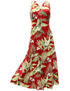 White Ginger Maxi Long Cocktail Hawaiian Dress Red Paradise Found