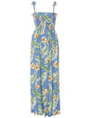 Maxi Smock Top Hawaiian Dress Tuberose Blue Fits XS to XL (2-16) Two Palms