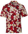 Men Aloha Tropical Island Plumeria Shirt Red Royal Creations