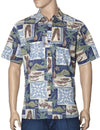 Button-Up Dress Hawaiian Shirt Duke Lane Navy Royal Creations