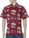 Dress Shirt Button-Up Hawaiian Kahala Red Royal Creations