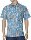 Lanikai Button-Up Dress Hawaiian Shirt Sky Blue Royal Creations