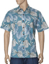 Lanikai Button-Up Dress Hawaiian Shirt Turquoise Royal Creations