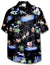 Men's Classic Hawaiian Christmas Santa Shirt Black