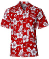 Men's Shirt Hanalei Hibiscus Red Aloha Republic