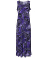 Monstera Ink Long Maxi Knit Dress Purple Mae Young Designs