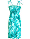 Monstera Paradise Smock Dress Aqua