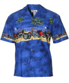 Motorcycles Moonlight Border Hawaiian Shirt Blue KY