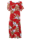 Muumuu Pali Orchid Hawaiian Dress Red Two Palms