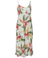 Orchid Pua Spaghetti Straps Hawaiian Midi Slip Dress Beige Two Palms