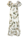 Orchids Makani Muumuu Hawaiian Dress White KY